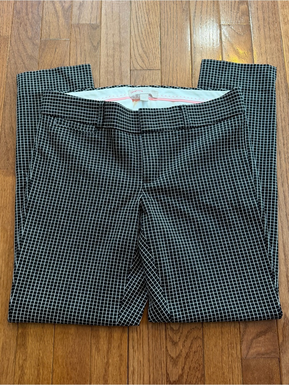 Banana Republic Black and White Grid Trousers